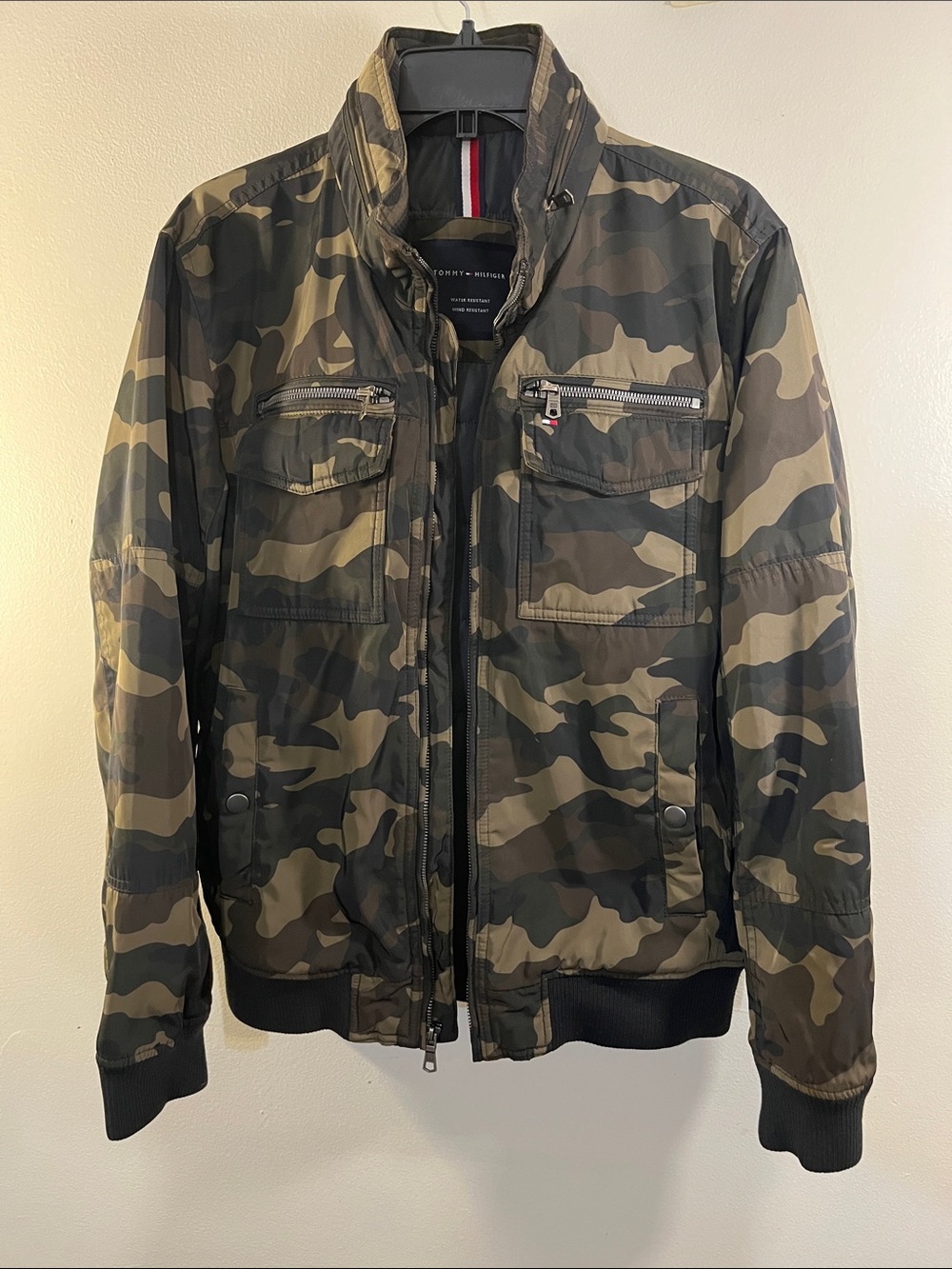 Tommy Hilfiger Men's Camouflage Bomber Jacket - Green, Brown, Black